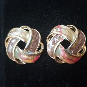 Vintage gold & multi colored earrings